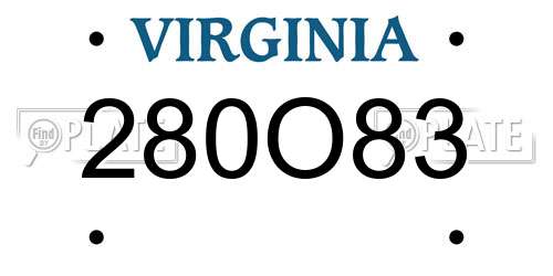 280O83 Virginia License Plate