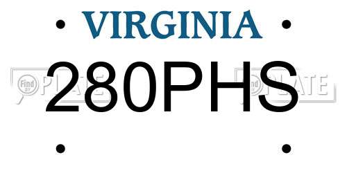 280PHS Virginia License Plate