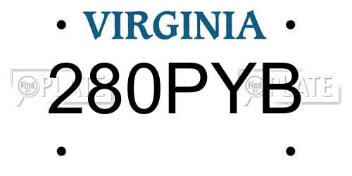 280PYB Virginia License Plate