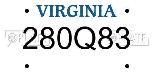 280Q83 Virginia License Plate
