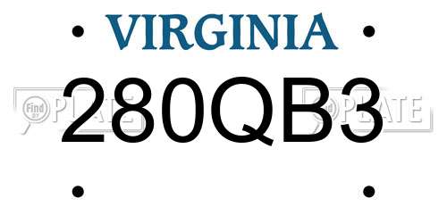 280QB3 Virginia License Plate