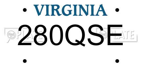 280QSE Virginia License Plate