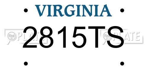 2815TS Virginia License Plate