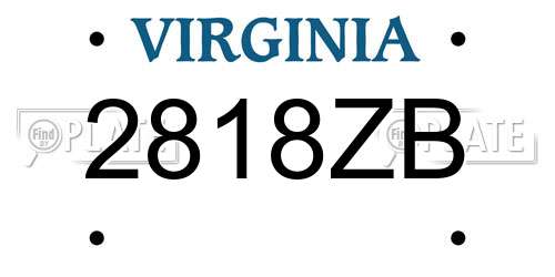 2818ZB Virginia License Plate