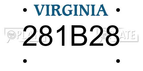 281B28 Virginia License Plate