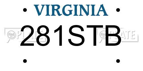 281STB Virginia License Plate