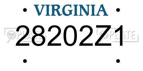 28202Z1 Virginia License Plate