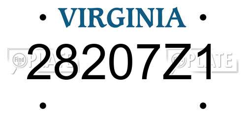 28207Z1 Virginia License Plate