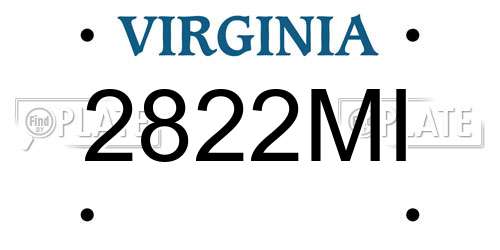 2822MI Virginia License Plate
