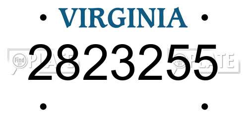 2823255 Virginia License Plate