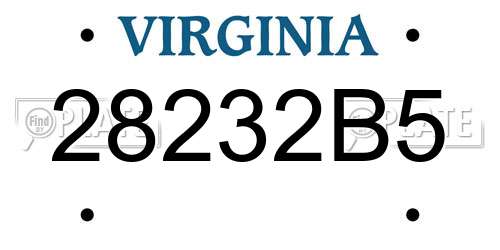 28232B5 Virginia License Plate