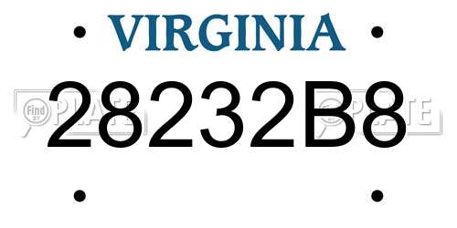 28232B8 Virginia License Plate
