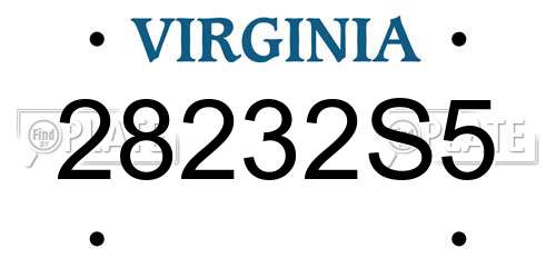 28232S5 Virginia License Plate
