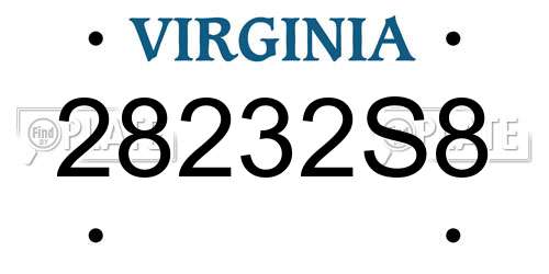 28232S8 Virginia License Plate
