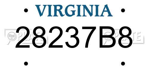 28237B8 Virginia License Plate