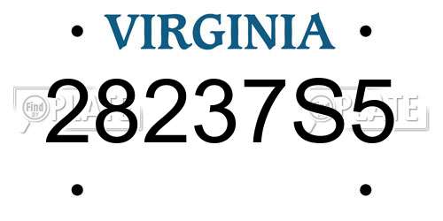 28237S5 Virginia License Plate