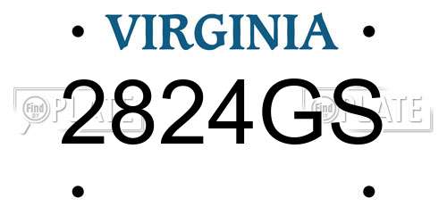 2824GS Virginia License Plate