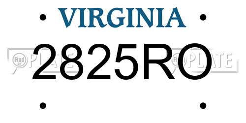 2825RO Virginia License Plate