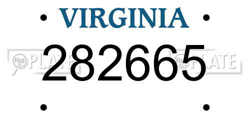 282665 Virginia License Plate