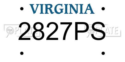 2827PS Virginia License Plate