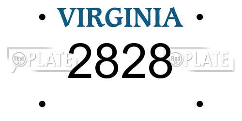 2828 Virginia License Plate