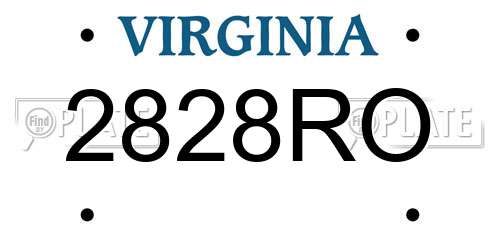 2828RO Virginia License Plate