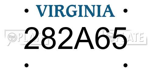282A65 Virginia License Plate