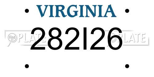 282I26 Virginia License Plate