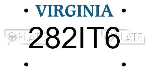 282IT6 Virginia License Plate