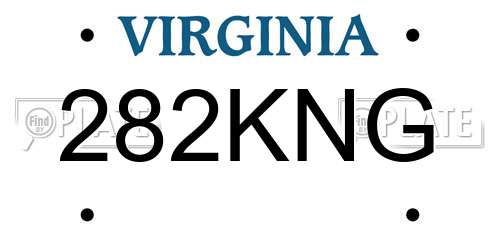 282KNG Virginia License Plate