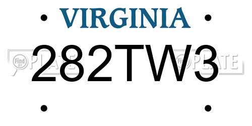 282TW3 Virginia License Plate