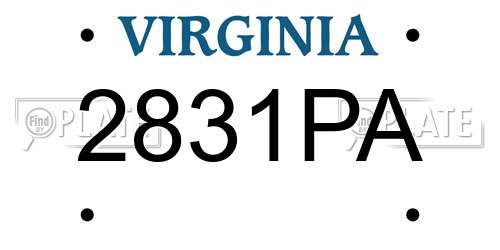 2831PA Virginia License Plate