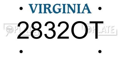 2832OT Virginia License Plate
