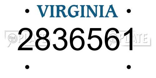 2836561 Virginia License Plate