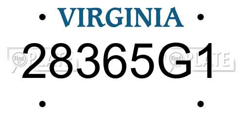 28365G1 Virginia License Plate