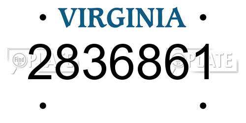 2836861 Virginia License Plate