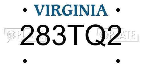 283TQ2 Virginia License Plate