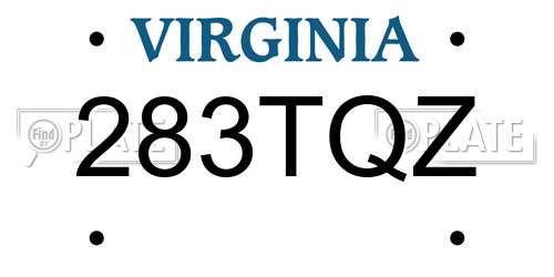 283TQZ Virginia License Plate