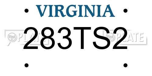 283TS2 Virginia License Plate