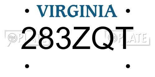 283ZQT Virginia License Plate
