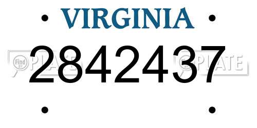 2842437 Virginia License Plate