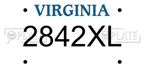 2842XL Virginia License Plate