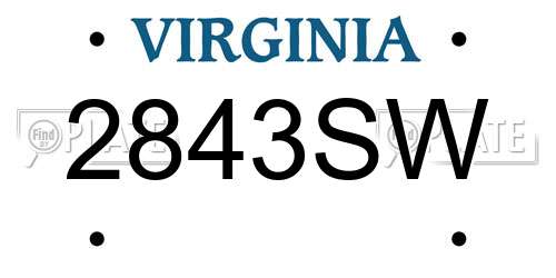 2843SW Virginia License Plate