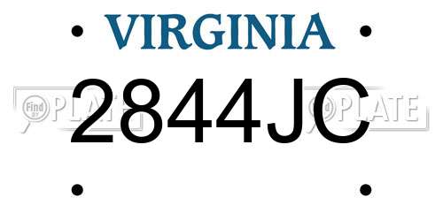 2844JC Virginia License Plate