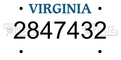 2847432 Virginia License Plate