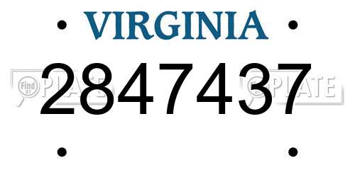 2847437 Virginia License Plate