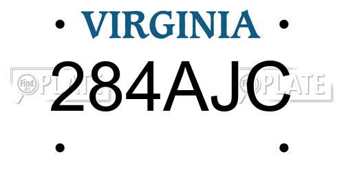 284AJC Virginia License Plate