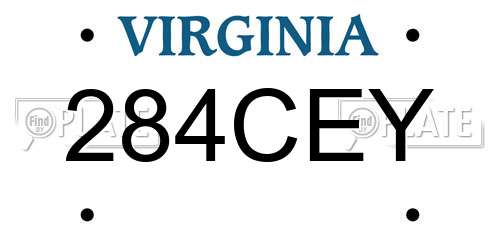 284CEY Virginia License Plate