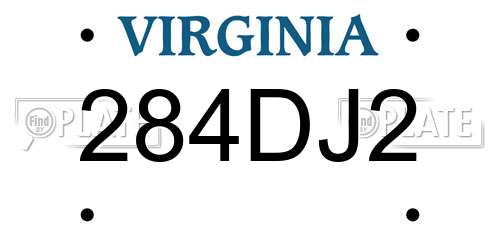 284DJ2 Virginia License Plate