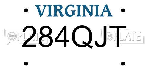 284QJT Virginia License Plate